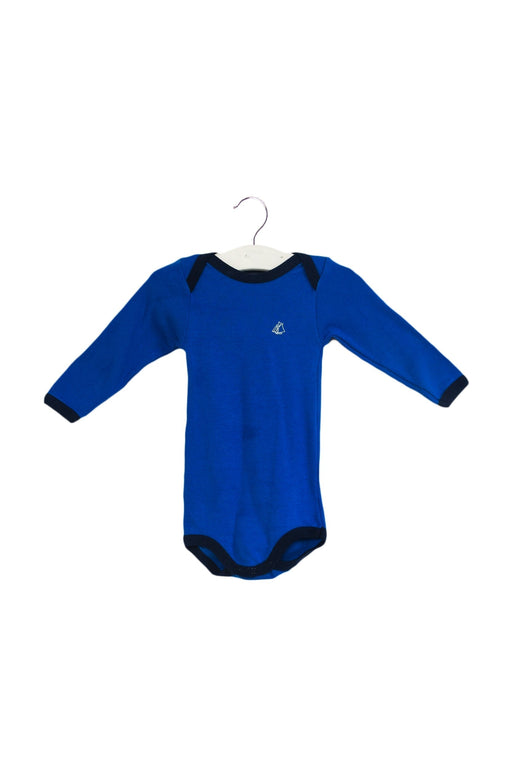 A Blue Long Sleeve Bodysuits from Petit Bateau in size 3-6M for boy. (Front View)