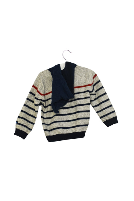 A Grey Zippered Sweatshirts from Catimini in size 6-12M for boy. (Back View)