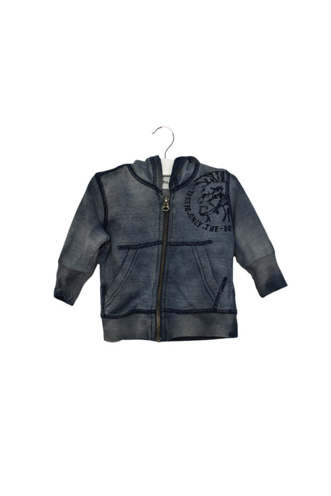 A Blue Zippered Sweatshirts from Diesel in size 3-6M for boy. (Front View)