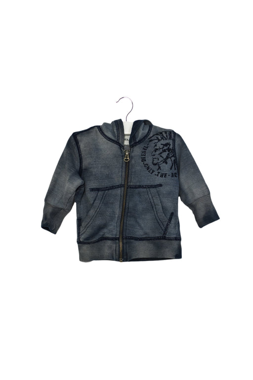 A Blue Zippered Sweatshirts from Diesel in size 3-6M for boy. (Front View)