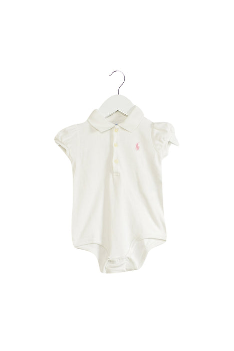 A White Short Sleeve Bodysuits from Ralph Lauren in size 6-12M for girl. (Front View)