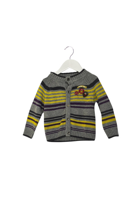 A Grey Cardigans from La Compagnie des Petits in size 6-12M for boy. (Front View)
