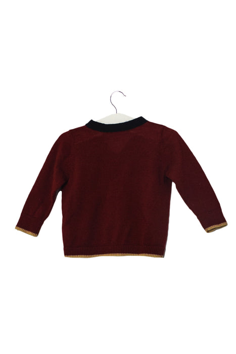 A Red Cardigans from Bonpoint in size 3-6M for girl. (Back View)