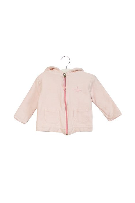 A Pink Zippered Sweatshirts from Trussardi in size 3-6M for girl. (Front View)
