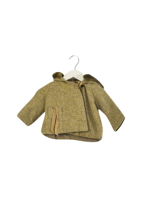 A Brown Coats from Bonpoint in size 6-12M for girl. (Front View)