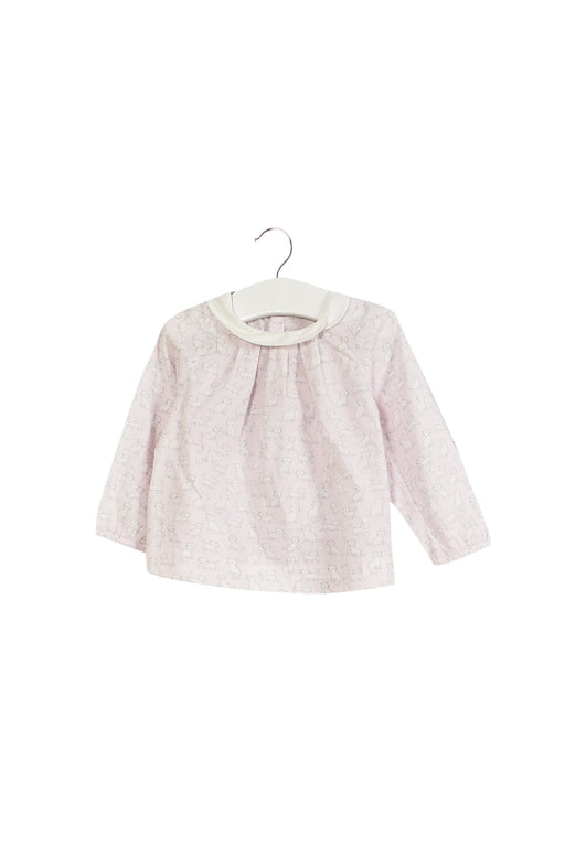 A Pink Long Sleeve Tops from Jacadi in size 6-12M for girl. (Front View)