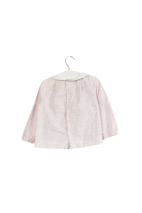 A Pink Long Sleeve Tops from Jacadi in size 6-12M for girl. (Back View)