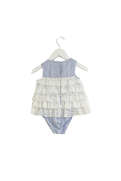 A Blue Sleeveless Bodysuits from Nicholas & Bears in size 6-12M for girl. (Back View)