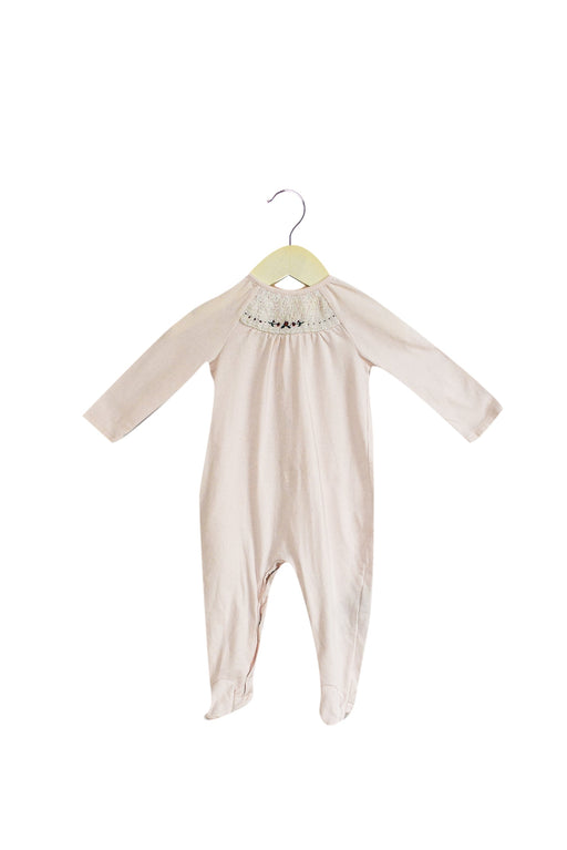 A Pink Long Sleeve Jumpsuits from Knot in size 3-6M for girl. (Front View)