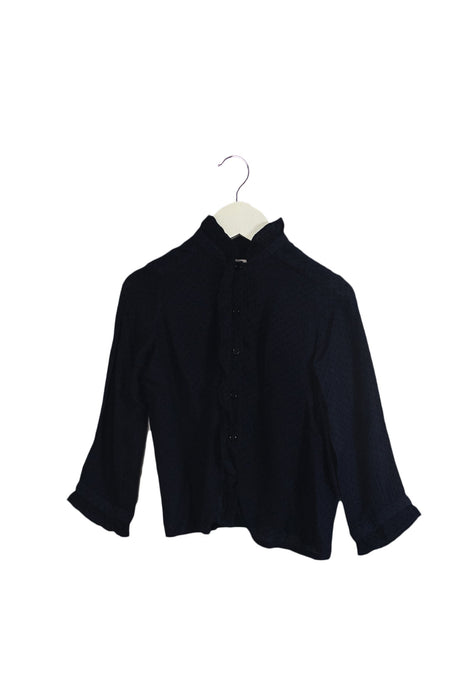 A Navy Long Sleeve Tops from Bonpoint in size 3T for girl. (Front View)