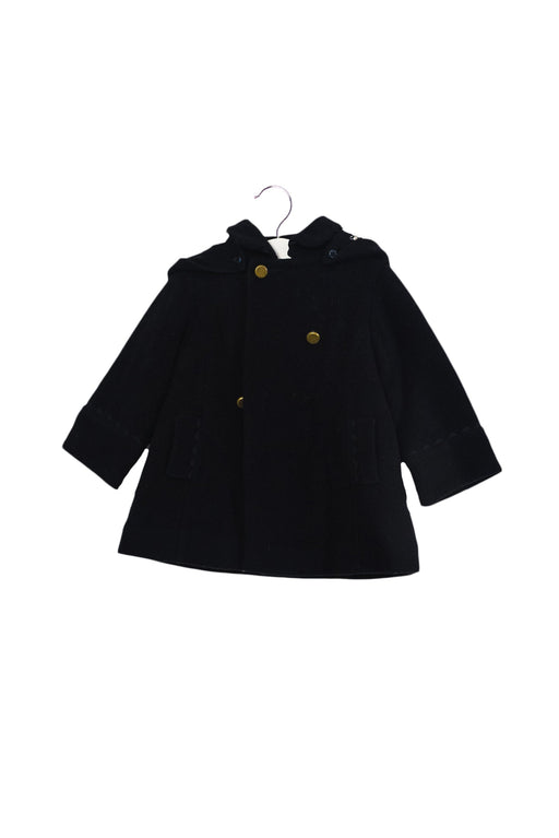 A Navy Coats from Jacadi in size 6-12M for girl. (Front View)