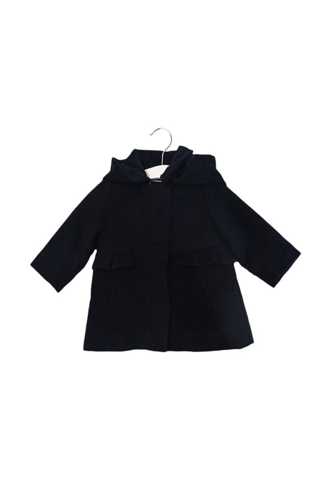 A Navy Coats from Jacadi in size 6-12M for girl. (Front View)