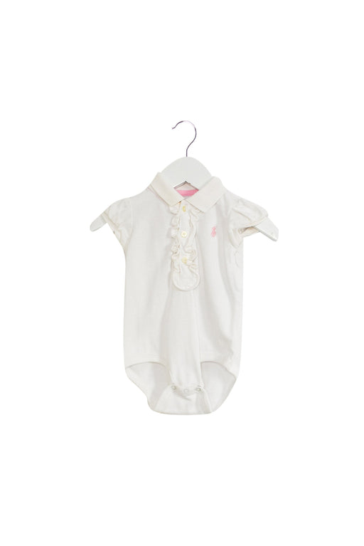 A White Short Sleeve Bodysuits from Ralph Lauren in size 3-6M for girl. (Front View)