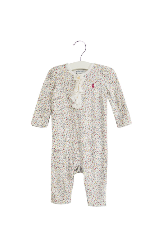 A Pink Long Sleeve Jumpsuits from Ralph Lauren in size 3-6M for girl. (Front View)