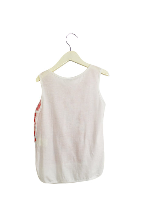 A Red Sleeveless Tops from Simonetta in size 4T for girl. (Back View)