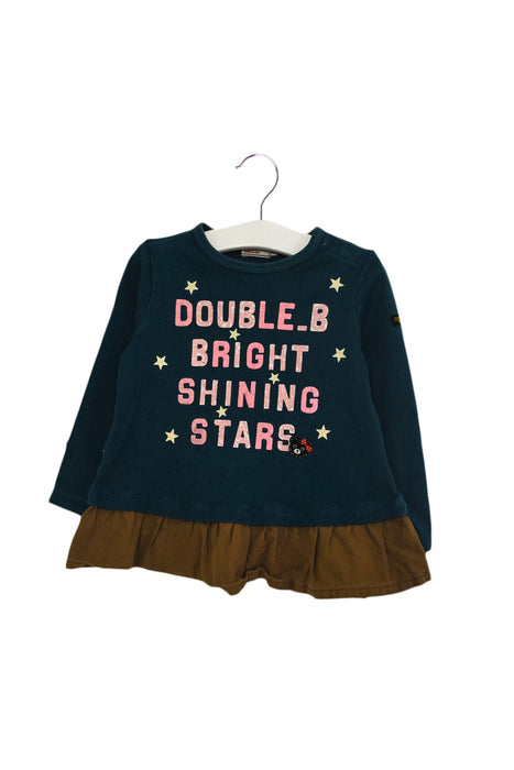 A Teal Long Sleeve Tops from Miki House in size 18-24M for girl. (Front View)