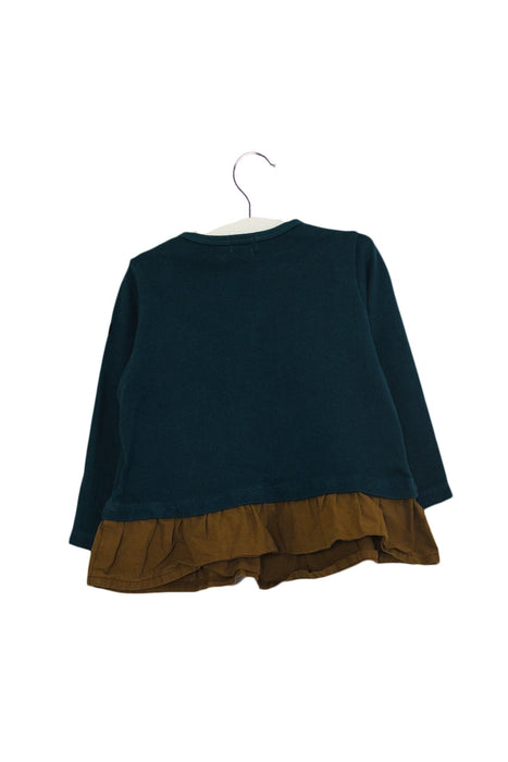 A Teal Long Sleeve Tops from Miki House in size 18-24M for girl. (Back View)