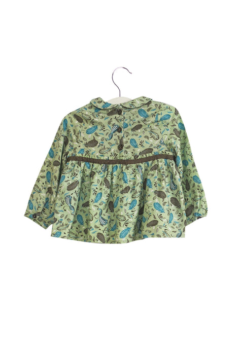 A Green Long Sleeve Tops from Tartine et Chocolat in size 12-18M for girl. (Back View)