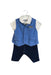 A Blue Short Sleeve Jumpsuits from Chickeeduck in size 6-12M for boy. (Front View)
