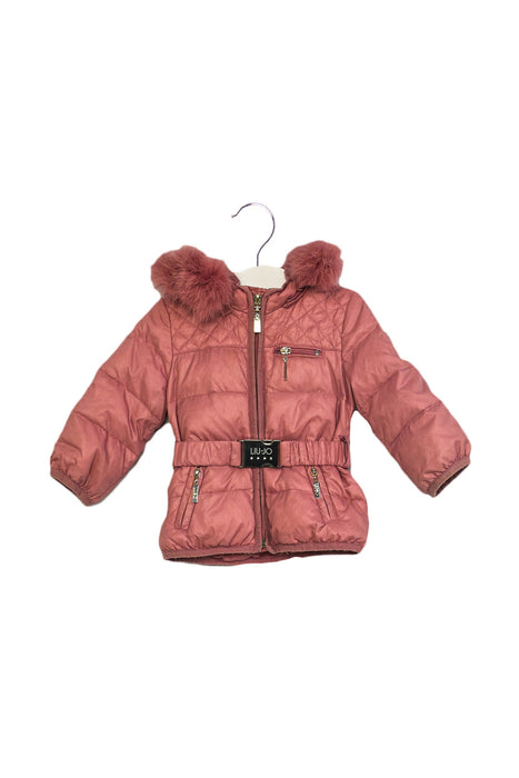 A Pink Puffer/Quilted Jackets from Liu Jo in size 6-12M for girl. (Front View)