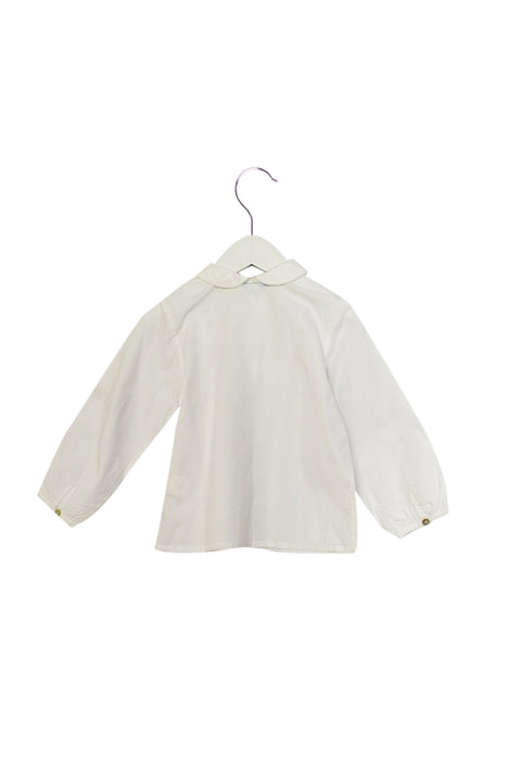A White Long Sleeve Tops from Elephantito in size 3T for girl. (Back View)