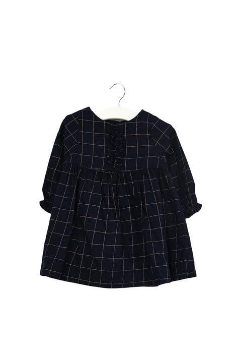 A Navy Long Sleeve Dresses from Jacadi in size 6-12M for girl. (Front View)