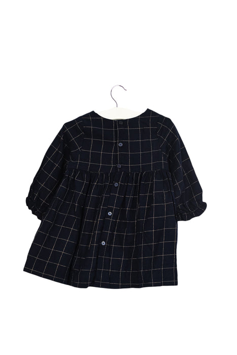 A Navy Long Sleeve Dresses from Jacadi in size 6-12M for girl. (Back View)