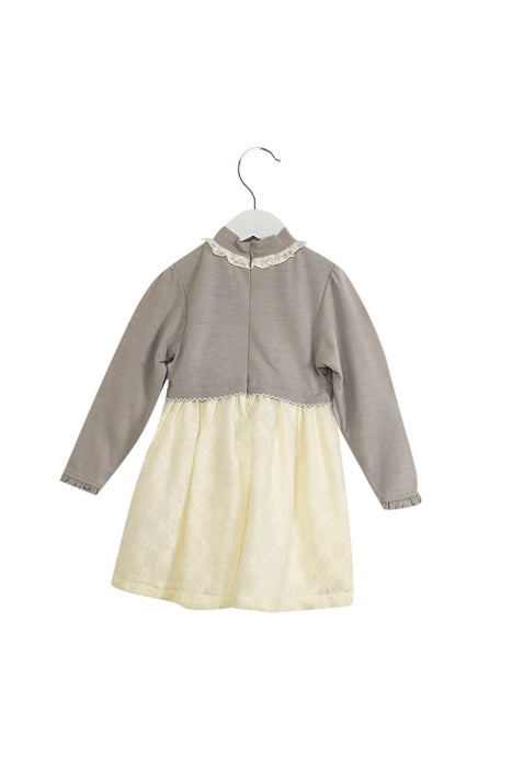 A Grey Long Sleeve Dresses from Chickeeduck in size 2T for girl. (Back View)