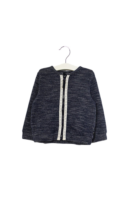 A Navy Zippered Sweatshirts from Nautica in size 12-18M for girl. (Front View)