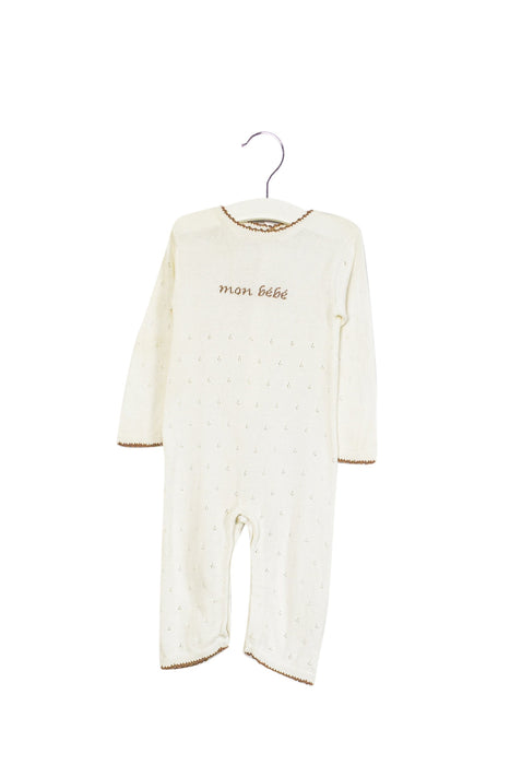 A Ivory Long Sleeve Jumpsuits from Jacadi in size 6-12M for boy. (Front View)