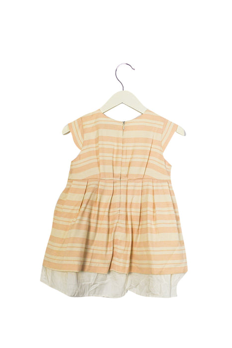 A Pink Sleeveless Dresses from Hucklebones in size 3T for girl. (Back View)