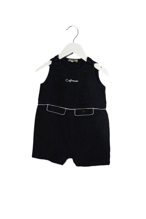 A Navy Sleeveless Rompers from Armani in size 6-12M for girl. (Front View)