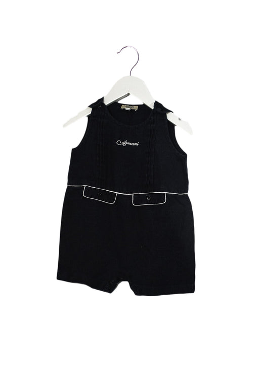 A Navy Sleeveless Rompers from Armani in size 6-12M for girl. (Front View)