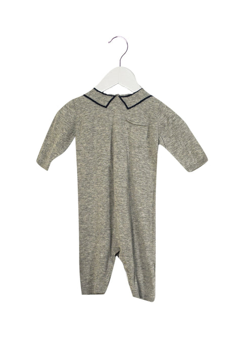 A Grey Long Sleeve Jumpsuits from Bonpoint in size 3-6M for girl. (Front View)