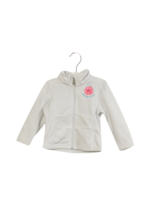 A White Zippered Sweatshirts from Poivre Blanc in size 12-18M for girl. (Front View)