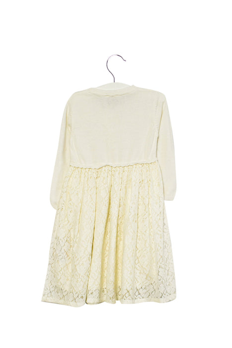 A White Long Sleeve Dresses from Monsoon in size 12-18M for girl. (Back View)