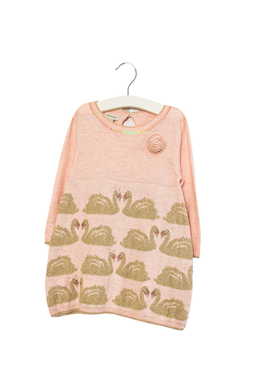 A Pink Sweater Dresses from Monsoon in size 6-12M for girl. (Front View)