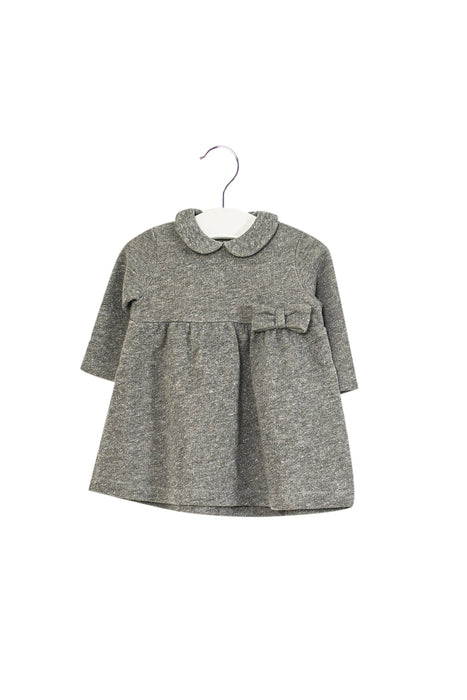 A Grey Sweater Dresses from Il Gufo in size 3-6M for girl. (Front View)