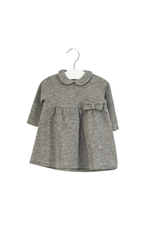 A Grey Sweater Dresses from Il Gufo in size 3-6M for girl. (Front View)