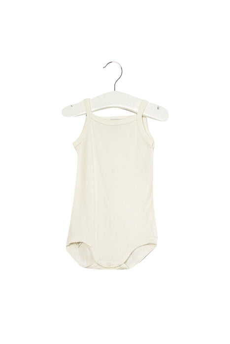 A White Sleeveless Bodysuits from Petit Bateau in size 3-6M for girl. (Front View)