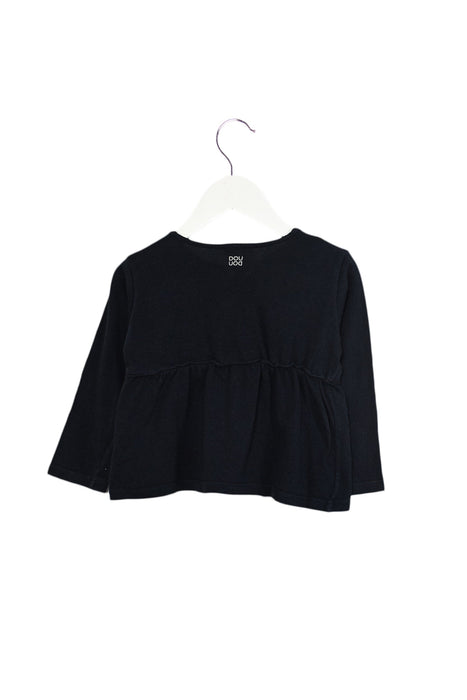 A Navy Long Sleeve Tops from DOUUOD in size 2T for girl. (Back View)