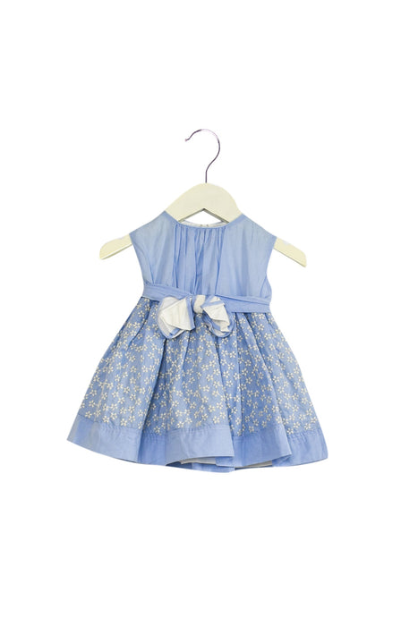 A Blue Sleeveless Dresses from Aletta in size 3-6M for girl. (Front View)