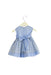 A Blue Sleeveless Dresses from Aletta in size 3-6M for girl. (Back View)