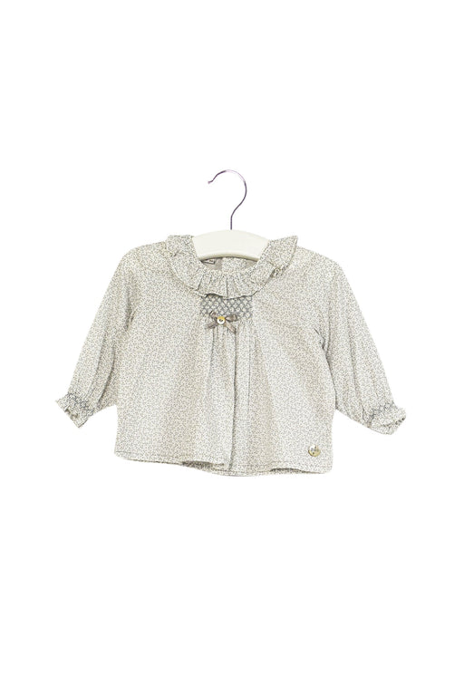 A Grey Long Sleeve Tops from Paz Rodriguez in size 3-6M for girl. (Front View)