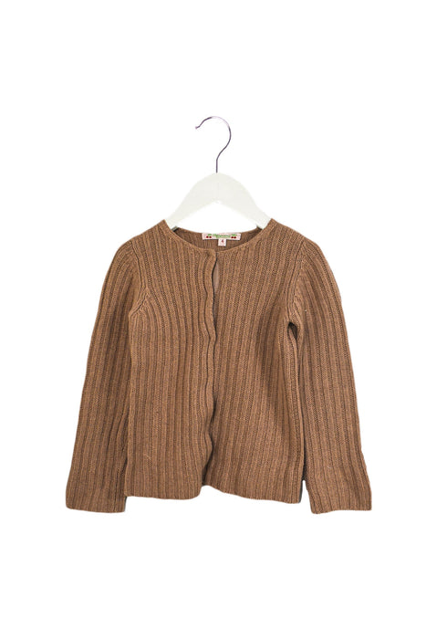 A Brown Cardigans from Bonpoint in size 4T for girl. (Front View)