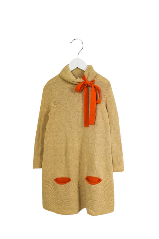 A Beige Sweater Dresses from Simonetta in size 4T for girl. (Front View)