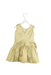A Gold Sleeveless Dresses from Gusella in size 4T for girl. (Back View)