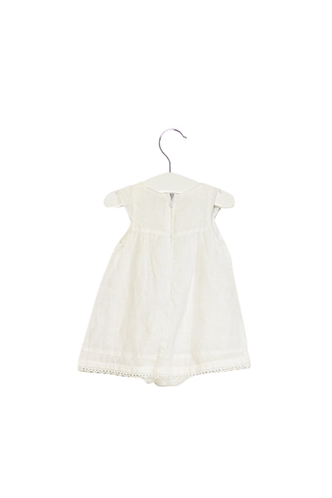A White Sleeveless Dresses from 3Pommes in size 3-6M for girl. (Back View)