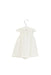 A White Sleeveless Dresses from 3Pommes in size 3-6M for girl. (Back View)