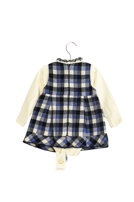 A Blue Long Sleeve Dresses from Chickeeduck in size 6-12M for girl. (Back View)